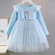 Robe de Princesse Elsa à Manches sulfpour Fille Tenue de Bal pour Enfant Adolescent de 2 à 8 Ans