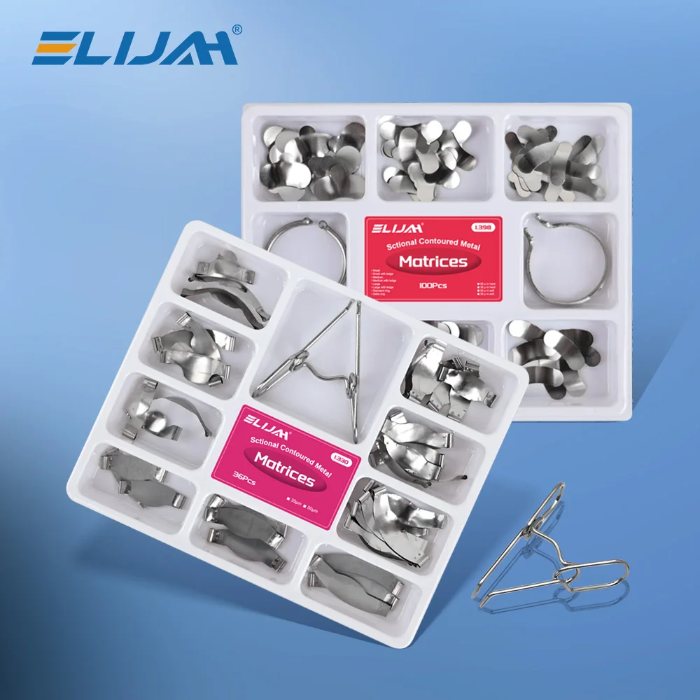 Dental Sectional Contoured Metall Matrizen Matrix mit Federclip Nr. 1.330 Band Harz Klemmung/Sepertierung Ring Zahnarzt Werkzeuge Image