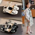 Mädchen Kinder Sandalen beige offene Zehen weichen Boden Baby Freizeit schuhe Sommer schwarz Bowknot