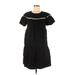 Ann Taylor Casual Dress - Mini Crew Neck Short sleeves: Black Print Dresses - Women's Size Medium