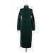 ASOS Casual Dress - Midi Turtleneck 3/4 sleeves: Green Print Dresses - Women's Size 6
