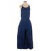 Club Monaco Jumpsuit Scoop Neck Sleeveless: Blue Polka Dots Jumpsuits - Women's Size 6