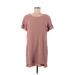 Lulus Casual Dress - Mini Scoop Neck Short sleeves: Pink Solid Dresses - Women's Size Medium