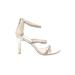 Pelle Moda Heels: Slip-on Stilleto Cocktail Party Gold Print Shoes - Women's Size 9 - Open Toe