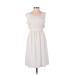 Rebecca Minkoff Casual Dress - A-Line Scoop Neck Sleeveless: White Solid Dresses - Women's Size 2