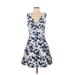 Betsey Johnson Casual Dress - A-Line: White Print Dresses - Women's Size 6