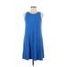 Old Navy Casual Dress - A-Line Crew Neck Sleeveless: Blue Print Dresses - Women's Size Medium