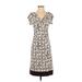 Diane von Furstenberg Casual Dress: Ivory Animal Print Dresses - Women's Size 4