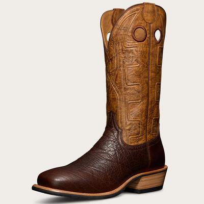 Tecovas Men's The Cody Boots, Broad Square Toe, 13.5" Shaft, Chocolate, Bison, 2" Heel, 13 D