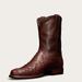 Tecovas Men's The Duke Roper Boots, Round Toe, 10" Shaft, Mahogany, Ostrich, 1.125" Heel, 12 EE