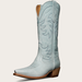 Tecovas Women's The Annie Cowgirl Boots, Snip Toe, 14" Shaft, Slate Blue, Bovine, 2" Heel, 8 B