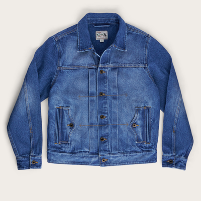 Tecovas Men's Buckaroo Denim Trucker Jacket, Medium Blue Wash, Size Large