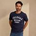 Tecovas Men's Western Goods T-Shirt, Navy/Bone, Pima Cotton, XL