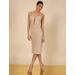 Women's Georgina Midi Dress in Champagne / 10 | BCBGMAXAZRIA