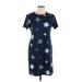 Karen Scott Sport Casual Dress - Shift: Blue Graphic Dresses - New - Women's Size Large Petite