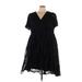 Torrid Casual Dress - Party V-Neck Short sleeves: Black Solid Dresses - Women's Size 4X Plus