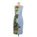 Maeve by Anthropologie Casual Dress - Midi: Blue Floral Motif Dresses - Women's Size 8