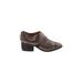 Adam Tucker Flats: Oxfords Chunky Heel Boho Chic Brown Print Shoes - Women's Size 7 1/2 - Almond Toe - Animal Print Wash