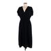 Uniqlo Casual Dress - Midi: Black Solid Dresses - Women's Size Medium