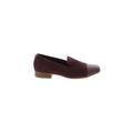 Clarks Flats: Loafers Chunky Heel Boho Chic Burgundy Print Shoes - Women's Size 8 1/2 - Almond Toe