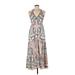 Nicole Miller Artelier Cocktail Dress: Gray Baroque Print Dresses - Women's Size 6 Petite