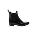 Sam Edelman Rain Boots: Chelsea Boots Chunky Heel Minimalist Black Solid Shoes - Women's Size 6 - Round Toe