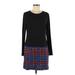 Isle By Melis Kozan Casual Dress: Black Plaid Dresses - Women's Size Medium