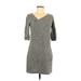 BCBGMAXAZRIA Casual Dress - Shift: Gray Marled Dresses - Women's Size Medium