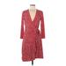 BCBGMAXAZRIA Casual Dress - Wrap: Red Dresses - Women's Size Medium