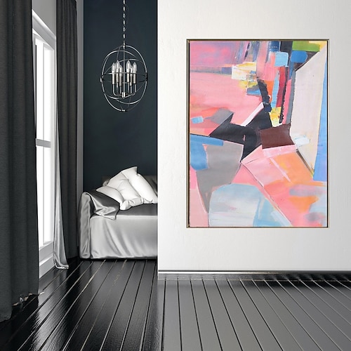 Handgefertigtes, handgemaltes Ölgemälde, Wandkunst, Gemälde auf Leinwand, Wandkunst, abstrakt, groß, original, modern, bunt, Acryl-Ölgemälde, Dekor, gerollte Leinwand, kein Rahmen, ungedehnt Image