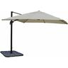 Mendler - Ombrellone parasole decentrato HWC-A96 3,5x3,5m avorio grigio con base - beige