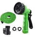 25/50ft Green Expandable Garden Hose Durable Flexible Expanding Water Hose with Function Spray Nozzle