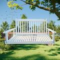Front Porch Swing Patio Swing Bench With Armrests Outdoor Solid Wood Swing Chair With Hanging Chains For Outdoor Patio Garden Yard Porch Backyard Easy Assembly