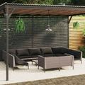 Garden Outdoor Lawn Yard Terrace Balcony Seat Seating Sitting Chair Bench Furniture Patio Sofa Set 13 Piece Patio Lounge Set with Cushions Poly Rattan Dark Gray