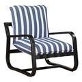 Aspen Outdoor Sling Chair Upholstered in Blue and White Stripe Fabric