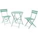 Premium Steel Patio Bistro Set Folding Outdoor Patio Furniture Sets 3 Piece Patio Set of Foldable Patio Table and Chairs Mint Green