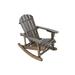 Adirondack Rocking Chair Solid Wood Chairs Finish Outdoor Furniture for Patio Backyard Garden -Dark Brown