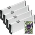 Lovonto Adjustable Drawer Divider Organizer Expandable Dresser Organizer For Bedroom Nursery Kitchen Drawer Divider (14.9 -21 Long 4.13 Height - 4 Pack) + Free Scented Sachet