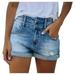 Women Trendy Hole Curling Stretch High Waist Denim Shorts Women Hot Pants Womens Mountain Bike Shorts Womens Shorts with Pockets Silk Robes for Women Short Shorts Jumpsuit for Women Swim Shirts for