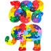 3 Otters 2PCS Animal YPF5 Wooden Puzzle Alphabet Jigsaw Puzzle Wooden Snake Elephant Letters Numbers Block Toys for Childrenâ€™s Toys Birthday Gifts