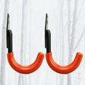 2PCS Garage Hook Heavy Duty Steel Garage Storage Hook Heavy Duty Hookï¼ŒUtility Hook and Broom and Mop Holder Wall Mount for Organizing Cleaning Tools Mops Garden Tools (J-Type) (Oranges)