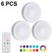 Wireless LED Puck Lightings Night Light (6pcs) - Dimmable Under Cabinet Lights with 16 Colors Changeable Battery Powered 2 Remote Controls & Timing Function