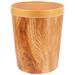 Large Trash Can Recycling Bin Round Garbage Creative Container Non-slid Wood Holder Wastebasket Plastic Office