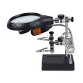 Adjustable Soldering Iron Station Welding Tool with Magnifying Glass Illuminated LED Alligators Clip Holder 3 Hand Clamp