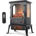 Electric Fireplace Heater With 22.4 Freestanding Portable Infrared Fireplace Heater Stove With 3-Sides Realistic Flame For Indoor Use Overheating And Tip-Over Safety 1000W/1500W