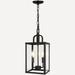 Large Outdoor Indoor Pendant Light 2-Light Modern Black Metal Outside Chandelier Exterior Hanging Fixture Ceiling Mount with Clear Glass Shade for Front Porch Entrance Foyer Entryway (Bulb Included)