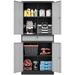 TJUNBOLIFE 71\u201D Metal Cabinet-Lockable File Cabinet Garage Tool Cabinet with Doors and Shelves- Gray&Black Steel Cabinet for Garage-Heavy Duty File Cabinet for Home Office Gym