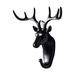 Bjutir Creative Non-Punch Coat Hook Sticky Hook Decorative Hook Creative Animal Head Wall Hanging Deer Head Hook Black