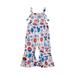 MaBaby Independence Day Sleeveless Star Striped Jumpsuit for Kid Girls