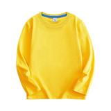 Fanxing Kids Boys Girls Solid Color Sweatshirt Children Long Sleeve Crewneck Pullover Fleece Lined Tops Kids Casual Tops Loose Plain Tunic Cute Blouse Tees Yellow 11-12 Years
